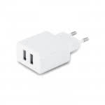 Enchufe cargador con 2 puertos USB color blanco