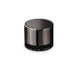 Minialtavoces bluetooth de metal color titanio con impresión