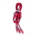 Cable de carga de nylon con colores y tres conexiones diferentes color rojo primera vista
