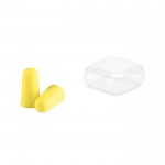 Tapones para los oídos hechos de espuma de poliuretano con caja color amarillo