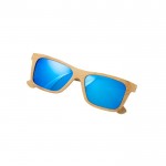 Gafas de sol de bambú con lentes tipo espejo y protección UV400 color natural primera vista