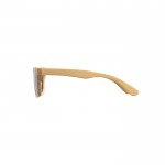 Gafas de sol de bambú con lentes tipo espejo y protección UV400 color natural cuarta vista