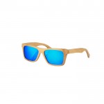 Gafas de sol de bambú con lentes tipo espejo y protección UV400 color natural