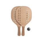 Raquetas de playa de madera con bolsa y pelota incluidas color madera oscura primera vista