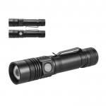 Linterna recargable de aluminio con 4 modos de iluminación y zoom varios colores