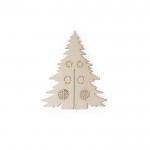 Árbol de Navidad en madera natural FSC™ plegable y para colorear color natural segunda vista