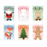 Set navideño con seis láminas para colorear y pegatinas incluidas color blanco