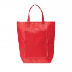 Bolsa plegable de poliéster que sirve de nevera con cremallera color rojo