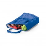 Bolsa plegable de poliéster que sirve de nevera con cremallera color azul real tercera vista