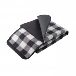 Manta polar de pícnic con diseño a cuadros y asa de transporte 180 g/m2 color negro tercera vista