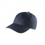 Gorra de algodón reciclado de 6 paneles con hebilla ajustable 280 g/m2 color azul