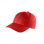 Gorra de algodón reciclado de 6 paneles con hebilla ajustable 280 g/m2 color rojo