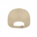 Gorra de algodón reciclado de 6 paneles con hebilla ajustable 280 g/m2 color beige segunda vista