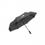 Paraguas plegable completamente automático de RPET 190T Ø105 color negro imagen con logo