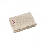 Manta de RPET con tacto súper suave y parche personalizable color beige imagen con logo