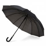 Paraguas de merchandising de 12 varillas color negro tercera vista