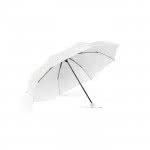 Paraguas publicitario con mango a juego color blanco