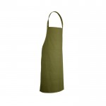 Delantal de sarga de algodón ideal para cocinar 180 g/m2 color verde oscuro