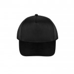 Gorra de poliéster reciclado con 5 paneles y cierre adhesivo 210 g/m2 color negro primera vista