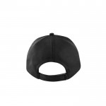Gorra de poliéster reciclado con 5 paneles y cierre adhesivo 210 g/m2 color negro tercera vista
