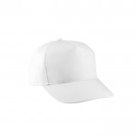 Gorra de poliéster reciclado con 5 paneles y cierre adhesivo 210 g/m2 color blanco