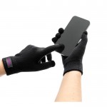 Guantes de poliéster reciclado rPET con puntas táctiles de móvil color negro imagen con logo 4
