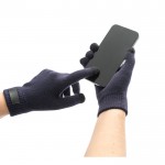 Guantes de poliéster reciclado rPET con puntas táctiles de móvil color azul marino tercera vista