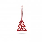Cinco adornos de fieltro para Navidad color rojo quinta vista