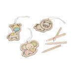 Set infantil para colorear animales color marrón impreso