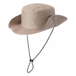 Sombrero de poliéster tipo safari con orificios de ventilación color beige