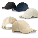 Gorra corporativa con hebilla de metal color beige vista productos