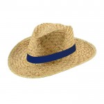 Sombrero de paja personalizada con logo color azul