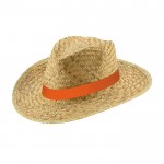 Sombrero de paja personalizada con logo color naranja