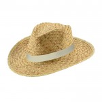 Sombrero de paja personalizada con logo color gris