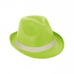 Sombrero de PP en distintos colores con cinta color verde claro
