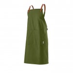 Delantal de algodón reciclado con dos bolsillos delanteros 280 g/m2 color verde militar