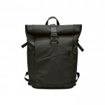 Mochila de RPET con cierre de hebilla superior enrollable 28L color negro