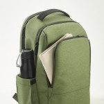 Mochila impermeable bitono de nylon reciclado para portátil 15,6” color verde militar cuarta vista