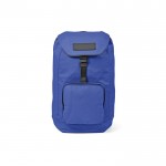 Mochila resistente al agua de algodón reciclado con hebilla 240 g/m2 color azul vista frontal