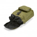 Mochila resistente al agua de algodón reciclado con hebilla 240 g/m2 color verde militar vista de detalle