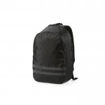 Mochila de RPET con bolsillo para portátil y bandas reflectantes 18L color negro