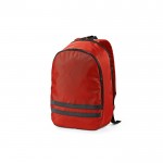 Mochila de RPET con bolsillo para portátil y bandas reflectantes 18L color rojo