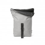 Mochila de cuero reciclado para PC con respaldo acolchado 15,6” color gris claro tercera vista