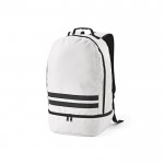 Mochila de RPET con tiras reflectantes y bolsillo para zapatos 25L color blanco