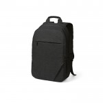 Mochila de 300D RPET con compartimento frontal con cremallera 18L color negro