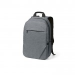 Mochila de 300D RPET con compartimento frontal con cremallera 18L color gris claro