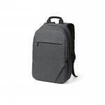 Mochila de 300D RPET con compartimento frontal con cremallera 18L color gris oscuro