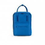 Mochila de algodón reciclado con asas y bolsillo delantero 450 g/m2 color azul