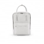 Mochila de algodón reciclado con asas y bolsillo delantero 450 g/m2 color blanco