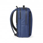 Mochila de poliéster reciclado para PC con cierres impermeables 15,6” color azul vista lateral